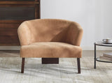 Modern Accent Chair with Round Back & Wooden Legs - Mid-Century Inspired Lounge Chair for Living N767P266888P