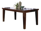 1pc Contemporary Style Rectangular Table with18" Leaf Tapered Block Feet Brown Wood Finish B011138068