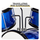14"x10" 3-Pieces Junior Kids Drum Set Kit Pedal Drum Stick Wrench Drum Stool Dark blue 27761047