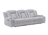 Light Gray Double Reclining Sofa with Cup Holders Ultra Comfort Premium Corduroy Upholstery Living B011P501907
