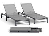 Assemble-Free Chaise Lounge Outdoor, Aluminum Outdoor Chaise Lounge Set of 2 , Patio Lounger W5756P485212