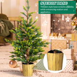 2 Pack 4 FT Dual Tone Artificial Christmas Tree with Pot Stand, Potted Xmas Pine Tree with 119 70224636