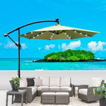 ZUN 10 ft Outdoor Patio Umbrella Solar Powered LED Lighted Sun Shade Market Waterproof 8 Ribs Umbrella W65642335