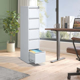 ZUN 5 Drawer Metal Vertical File Cabinet with Lock Office Home Steel Vertical File Cabinet for A4 76158518