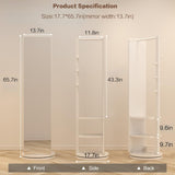 Full-length mirror, rubber wood mirror, 65.7 x 17.7 inches , can W2987P288952