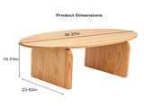 Oval Coffee Table, Modern Wooden Coffee Table for Living Room, Sturdy Center Table with Curved Legs W3101P574156