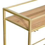 ZUN Bar Serving Cart Gold 99092502