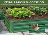 2 Pack 6ftx3ft Outdoor Raised Garden Bed Kit,Large Galvanized Metal Patio Planter Box with Safety 68212199
