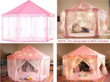 Foldable Princess Play Castle Tent for Girls, Large Space Playhouse with Breathable Mesh Doors, 29697047