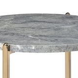 Grey and Champagne Round End Table B062P181390