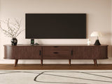 70 Inch Mid Century Modern TV Stand, TV Stand for 80 Inch TV, TV Stand with Tambour Doors, Drawers N710P339446P
