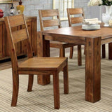 ZUN Dark Oak Rustic Style Solid wood Kitchen Set of 2pc Dining Chairs Panel Back Chairs Dining Room B011P232475