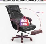 ZUN 500lbs Big and Tall Office Chair Wide Seat for Heavy People with Quiet Wheels Heavy Duty Metal Base W1521P221507