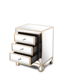 W 19.7" X D 15" X H 26" Champagne mirror 3 drawer cabinet extraction cabinet, multifunctional W100535962