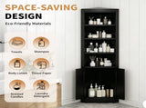 71" Tall Corner Storage Cabinet with 2 Doors, 5-Tier Metal Cabinet with Adjustable Shelves, T2398P504065