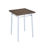 ZUN Oak and Chrome Square Bar Table B062P185732