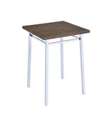 ZUN Oak and Chrome Square Bar Table B062P185732