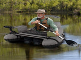 350lbs Inflatable Fishing Float Tube - 2 Air Chambers, Rod HolderFish Ruler, GreenGray 03732199