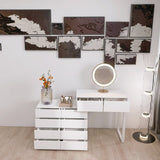 Extended Desktop 10 Drawers Chest of Drawer without Handle White Color Vanity W2139134918