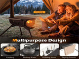 Portable Foldable Wood Burning Tent with 5 Sections Chimney, Heavy Duty Carbon Steel Camping 76927627