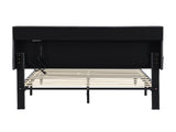 Queen-Size Upholstered Platform Bed Frame with a Modern Button-Tufted Linen Fabric Headboard,USB W311P285482