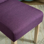 ZUN Habit Solid Wood Tufted Parsons Dining Chair, Set of 2, Purple T2574P164544