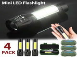 10Pcs Mini Zoomable LED Flashlight USB RechargeableCamping Hiking Flashlight Work light 09332566