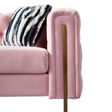 Chesterfield Modern Tufted Velvet Living Room Sofa, 84.25''W Couch,Pink W57947396
