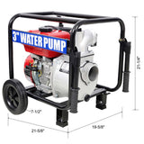 Gas Engine Powered Water Pump 3" inlet&outlet, Flow264Gpm , 7HP Engine 212CC, EPA Certificated, 3in W465P236914