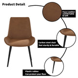 Modern Dining Chair Living Room Black Metal Leg Dining Chair-Brown-2pcs/ctn W153565883