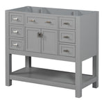 ZUN 36'' Bathroom Vanity without Top Sink, Grey Cabinet only, Modern Bathroom Storage Cabinet with 2 33528632