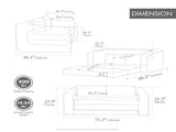 71" 2-in-1 Pull Out Foldable Loveseat Sofa Bed with Armrest & Backrest Pillows, Convertible Chenille W3118P388900
