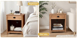 Oak color P2 density board solid wood veneer frame 56*45*65cm one drawer with lower compartment 69514266