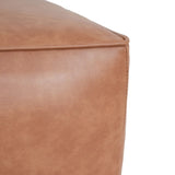 Square PU Leather Ottoman,Tan N757P180768T