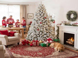 4FT Flocked Christmas Tree with 233 Tips Snowy PVC Artificial Plant Sturdy Metal Stand 32260824