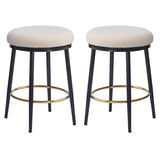24.75'' Modern Counter Stools Set of 2,White Counter Stools with iron Frame,Sponge N780P189729W