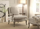 Formal Luxury Accent Chair Plush Cushion Seat and Back Carving Solid Wood Textured Fabric B011P255728