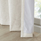 Tonal Printed Faux Silk Total Blackout Curtain Panel Pair B03599834