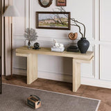 66" Extra Wide Real Wood Veneered Console Table, Minimalist Sofa Table Behind Couch for Entryway, W1435P312700