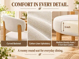2 sets of upholstered dining chairs, cotton and linen fabric, 3-inch foam seat cushion, curved W2920P532235