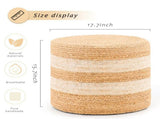 Handmade Woven Foot Stool Natural Water Hyacinth Ottoman for Home Decor & Seating White 70789887
