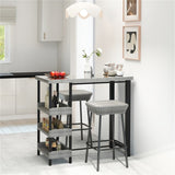 Courtyard Table with Tempered Glass Top Outdoor Bar Table 43.5" x 22" x 41" 77973843