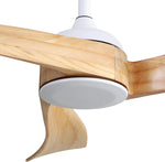 ZUN 52 Inch Modern Ceiling Fan Without Light 6 Speed Remote 3 Solid Wood Blade Reversible DC Motor For W934P153094