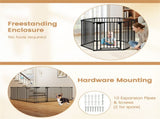 6-Panel Expandable Safety Gate , 270&deg Rotatable Baby/Pet Barrier for Fireplace Stairway 75664819