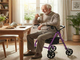 2-in-1 Rollator Walker with Seat , 8-Inch Large Wheels & Versatile Braking System, 15862694