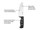 22-Piece Never Needs Sharpening Stainless Steel Knife Set with Tool Set Black 21185504