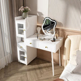 Vanity Dressing Table with LED Mirror & Storage White Makeup Desk Features 3 Drawers, 2 Open 26644603