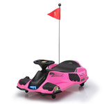 ZUN 12V Kids Ride-On Drifting Car, Electric Go Kart w/ MP3, USB, LED Lights, High-Low Speed, Power W2181P162603