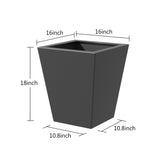 18" H Tall Mental Tapered Planter Large Outdoor & Indoor Garden Plant Pot with Drainage Hole and W3077P276878