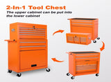 Tool Chest, 8-Drawer Rolling Tool Storage Cabinet with 2 in 1 Detachable Top Tool Box, Liner, 21210052